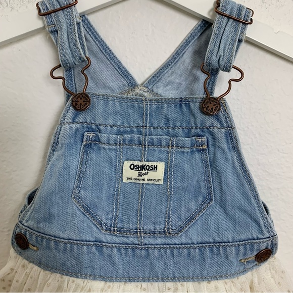 Oshkosh B’gosh Denim Tutu Overalls dress baby 2T - Picture 4 of 14